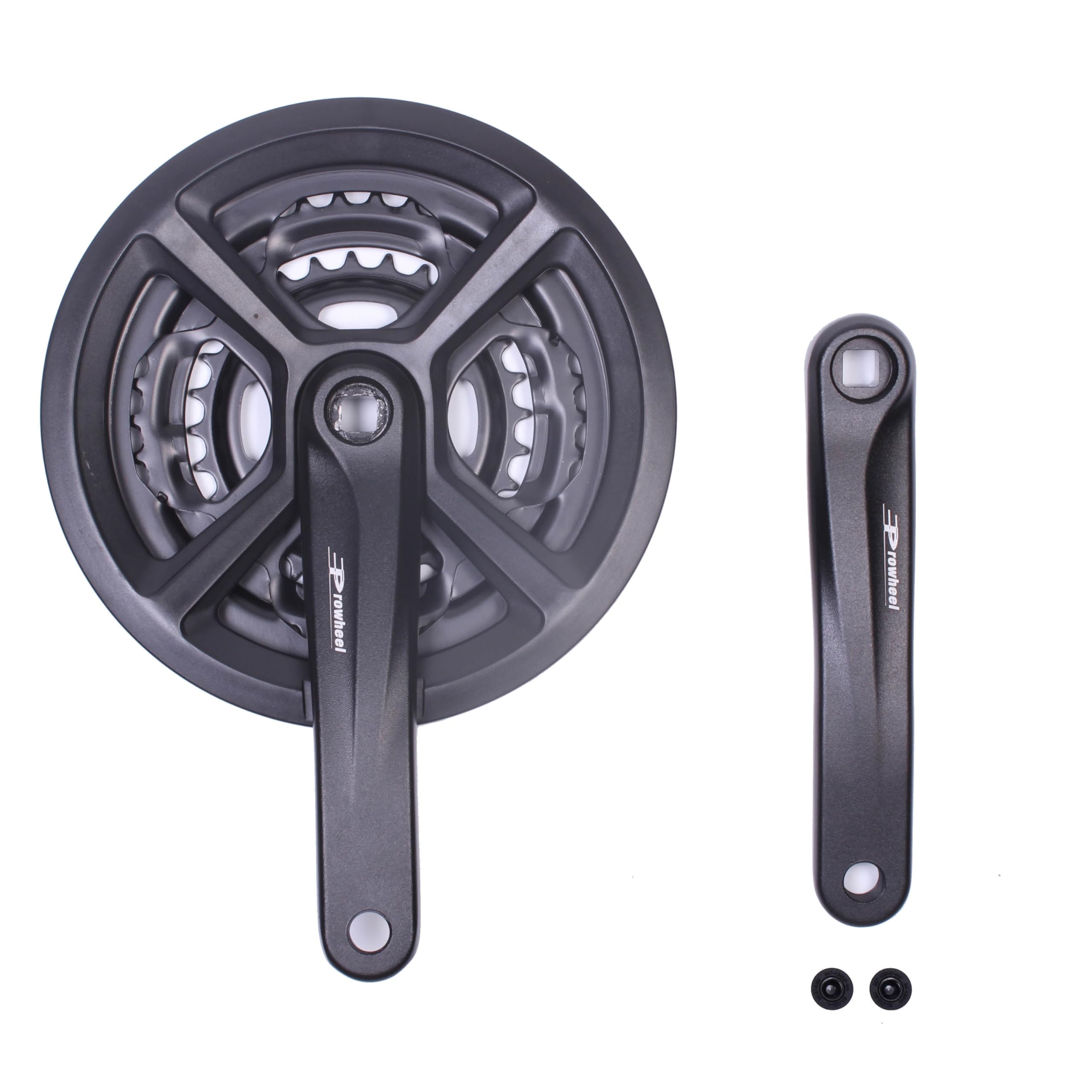 PROWHEEL 170MM MTB Crankset,7/8 Speed 28-38-48T Square Taper Fixed One-Piece MTB Crankset,ChainWheel and Replacement Chain Guard,Compatible with 7/8 Speed MTB,MTB Race