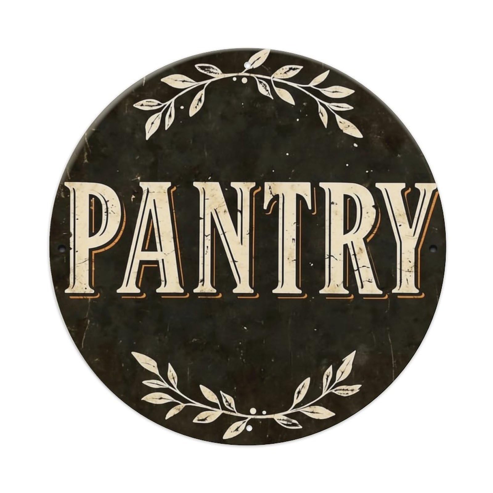 Jdyansheng Vintage Pantry Sign With Leafy Wreath Design Tin Sign Metal Poster Metal Signs For Home Man Cave Bar Cafe Kitchen Laundry Room Wall Decorations 8X8 Inches