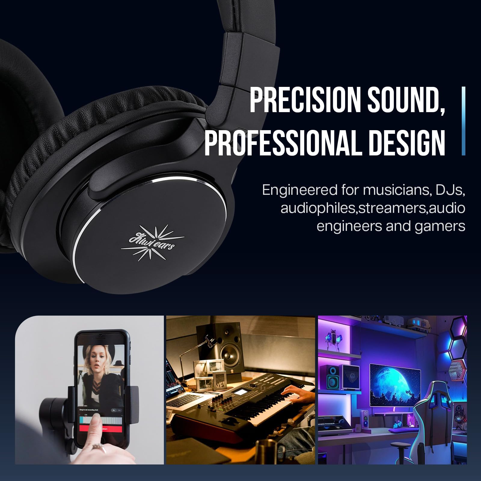Amazon.com: Linsoul Kiwi Ears Division Over Ear Headphone,40mm