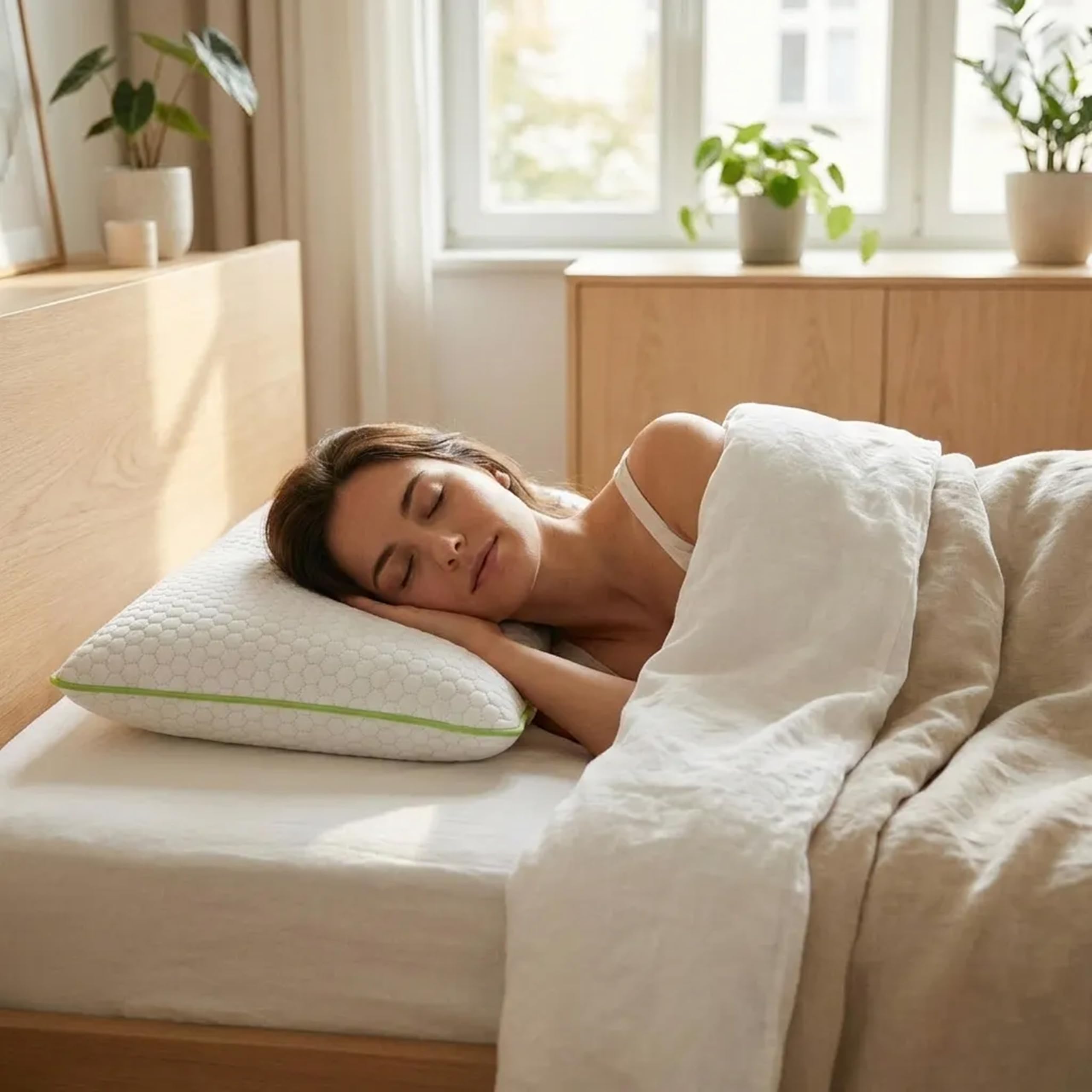 Limarmo Almohada Ergonómica De Espuma Viscoelástica Y Gel, 4 Alturas Ajustables, para Dormir De Lado Y Boca Arriba (71 x 42 x 13 cm)