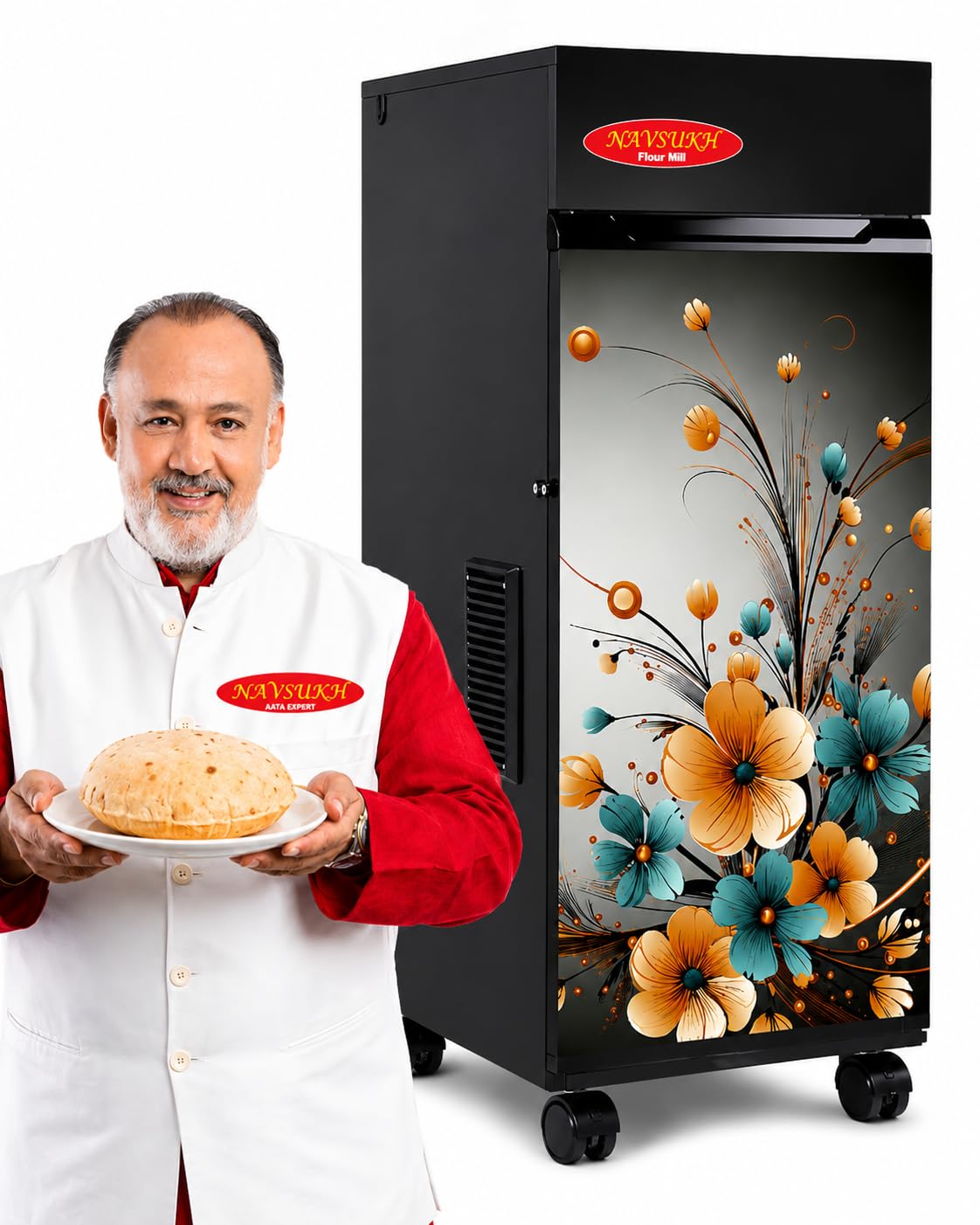 NAVSUKH Healthy Pro Atta Chakki | Stainless Steel Grinder | Grinds 50+ Grains, Pulses & Spices | Low Noise | Low Power Consumption | Low Voltage | Thermal Overload Protector | Heavy-Duty Bearing discount deal