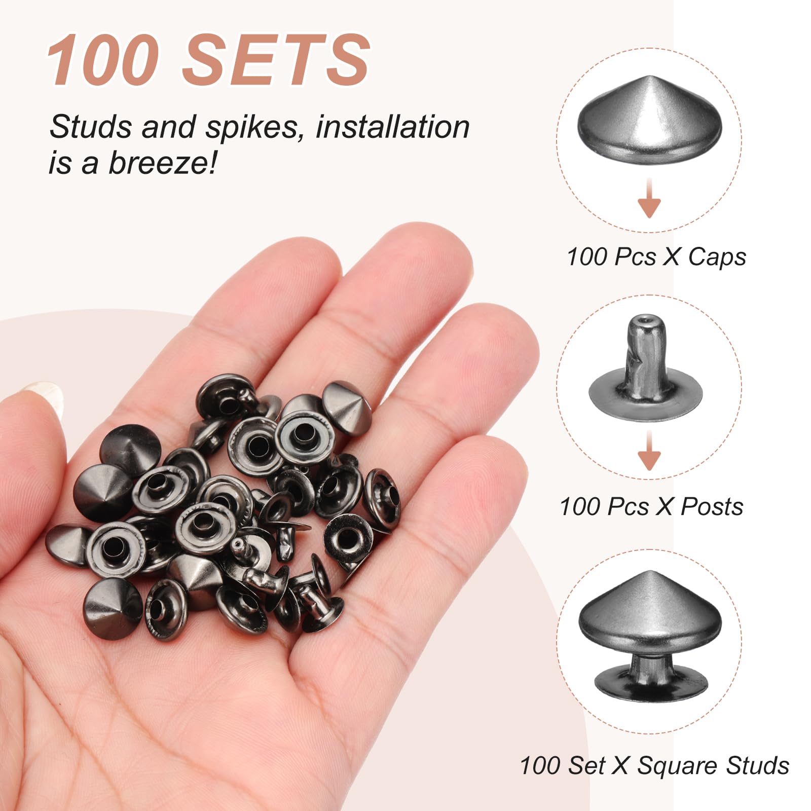 PATIKIL 10mm Spike Rivets - Image 4