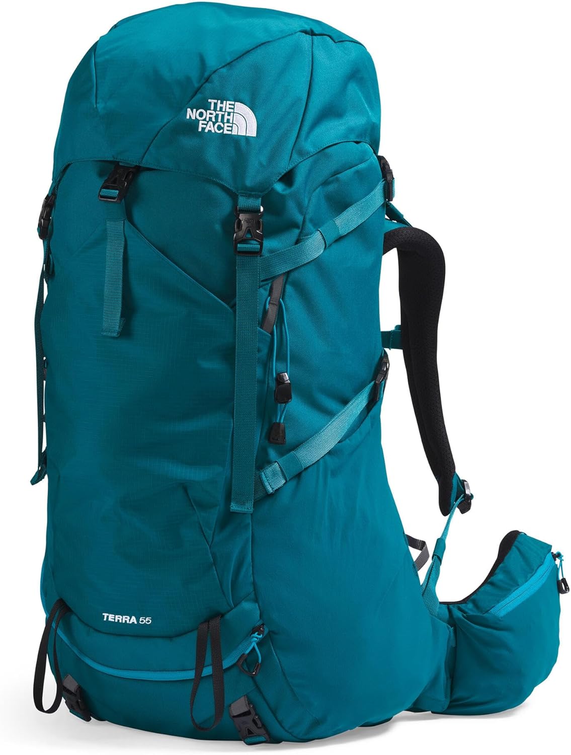 The North Face Women's Terra 55 Backpack - Hiking Pack, Women-Specific Fit, Cinch-Top Opening, Pole & Ice Axe Attachments, Blue Moss/Sapphire Slate-NPF, Medium/Long