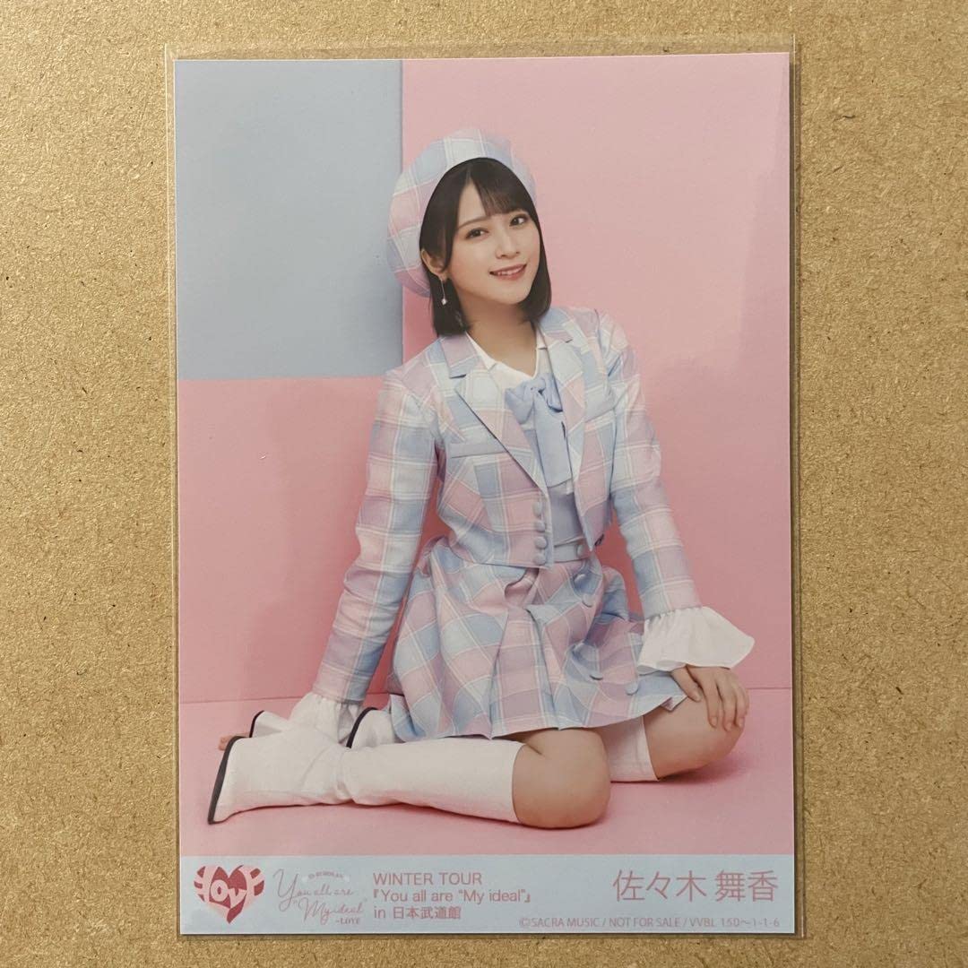 イコラブ 佐々木舞香 直筆 生写真 冬ツアー チェック衣装 マカロン衣装