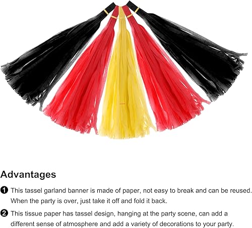 Vista 15 de MECCANIXITY 15Pcs Dark Purple Tassel Garland Banner with Rope Tissue Paper Tassels Party DIY Kits for Anniversary Wedding Birthday Party