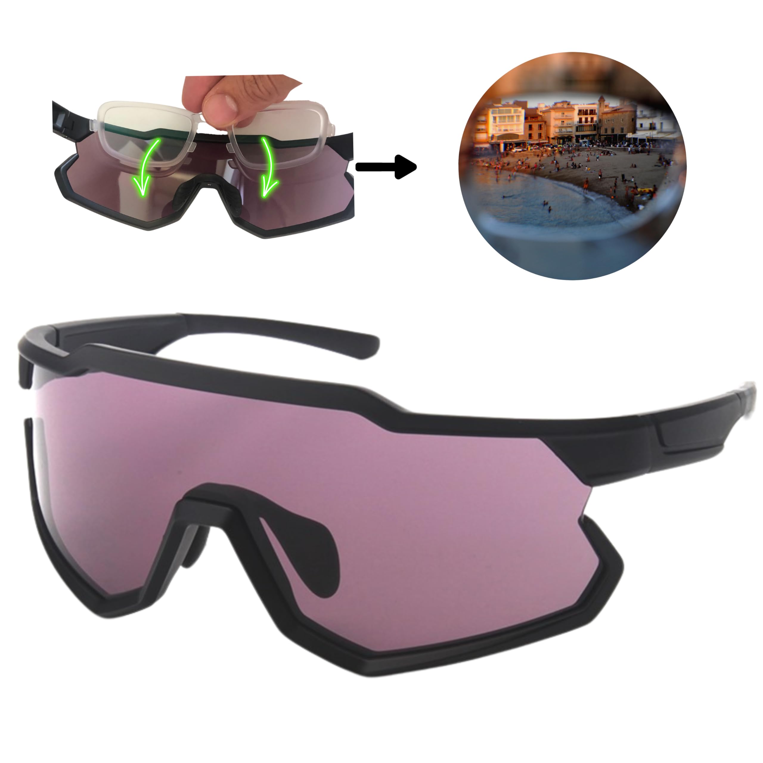 Lunettes pour myopie cyclisme running sport pour myopes corrige la vue de loin protection UV
