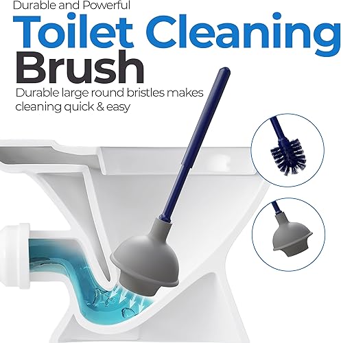 Miniatura 4 de Utopia Home Paquete de 1 émbolo de inodoro, juego de escobilla y émbolo de inodoro resistente para baño, émbolo y cepillo de inodoro con soporte