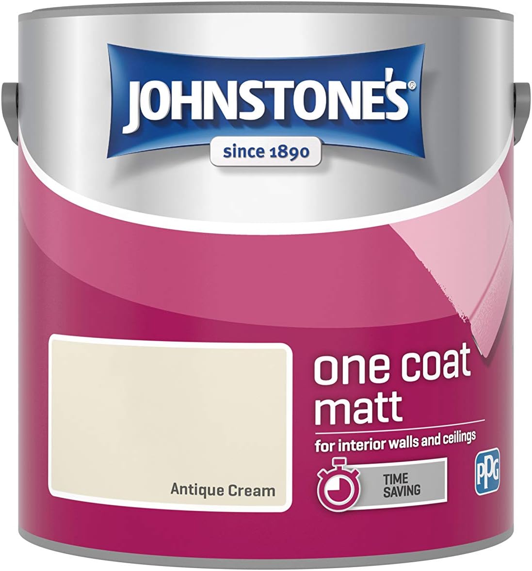 Johnstone's One Coat Matt Emulsion Paint - Antique Cream 2.5L