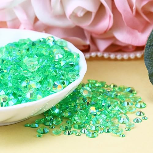 Miniatura 8 de Briskbloom 10000 diamantes de imitación de resina de 0.118 pulgadas (0.118 in), diamantes de imitación transparentes de color morado claro AB con