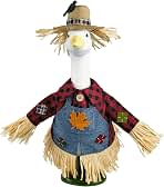 Scarecrow Porch Goose Outfits for 23 Inch Lawn Statue, Costume for Plastic/Cement Goose Statue, Seasonal Fall Sculpture Clothes for Garden Yard Patio Party Decoration