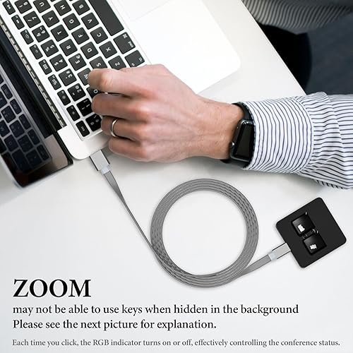 Miniatura 5 de Geekria Controlador de silencio de reunión RGB compatible con la aplicación Windows Zoom, silenciardesactivar audio de micrófono, video de