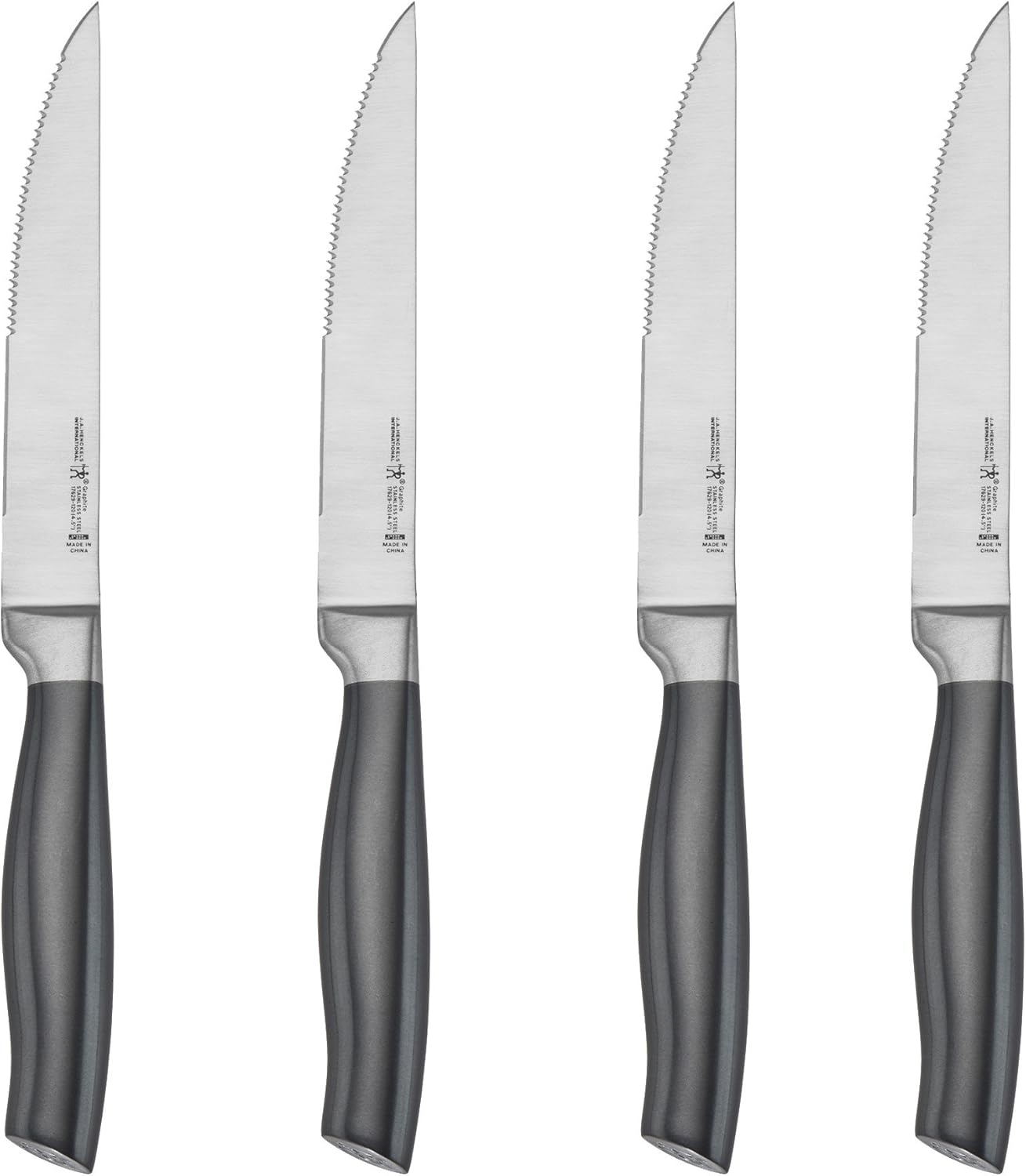 HENCKELS Graphite Razor-Sharp Steak Knife Set of 4, German Engineered Informed by 100+ Years of Mastery