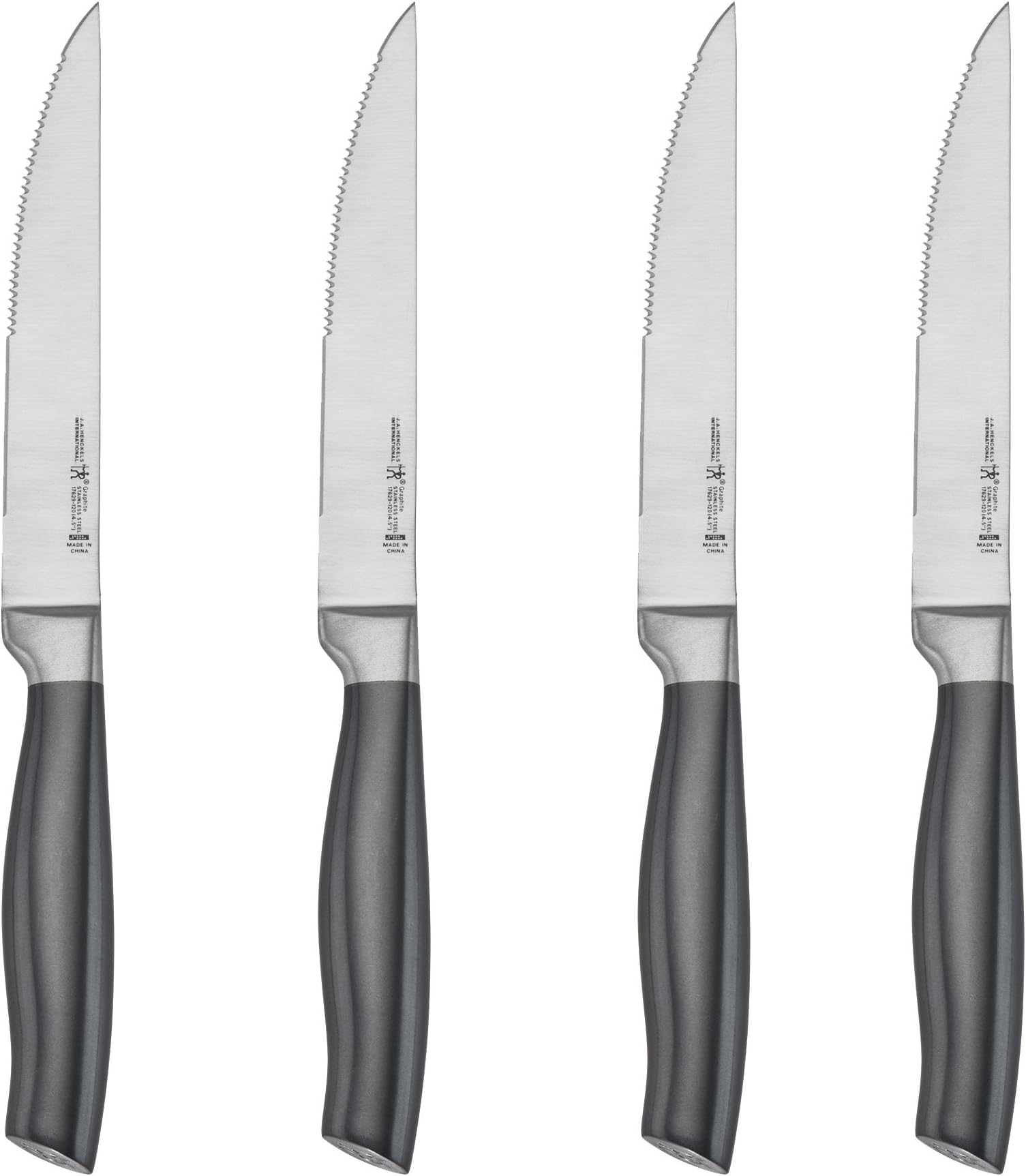 HENCKELS Graphite Razor-Sharp Steak Knife Set of 4, German Engineered Informed by 100+ Years of Mastery