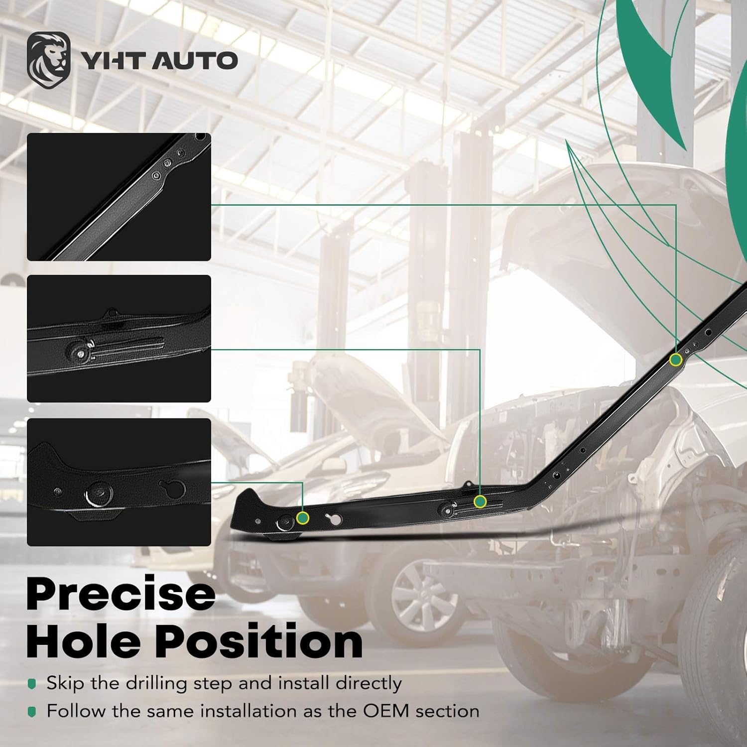 YHTAUTO Upper Radiator Support Tie Bar Fit for Subaru Legacy Outback 2005-2009, Radiator Support Assembly Steel