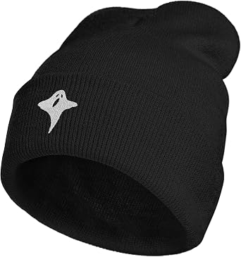 Embroidery Goth Beanie Knit Hats for Men & Women, Embroidery Winter Hats Skull Cap