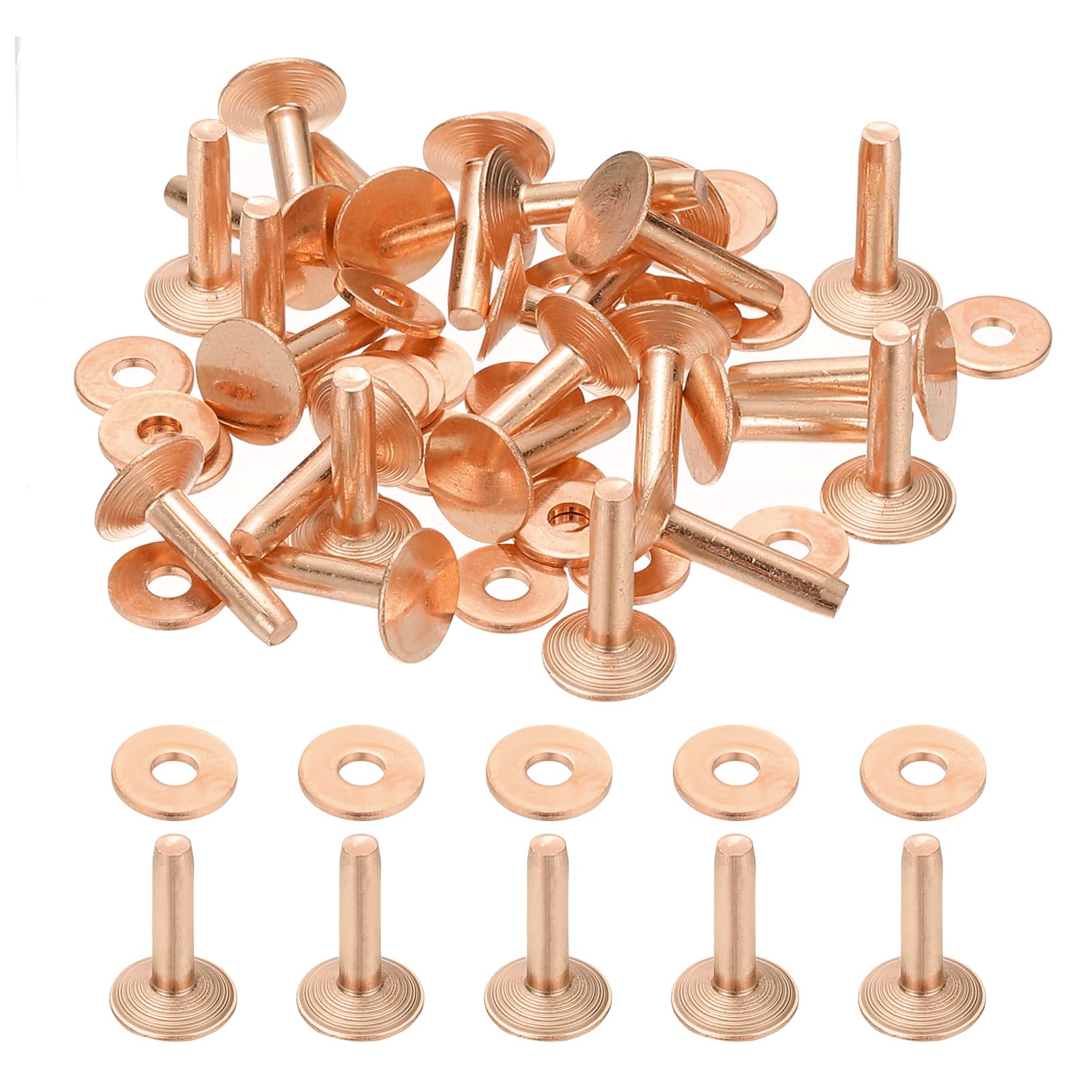 PATIKIL 10x3.3x14mm Leather Rivets and Burrs