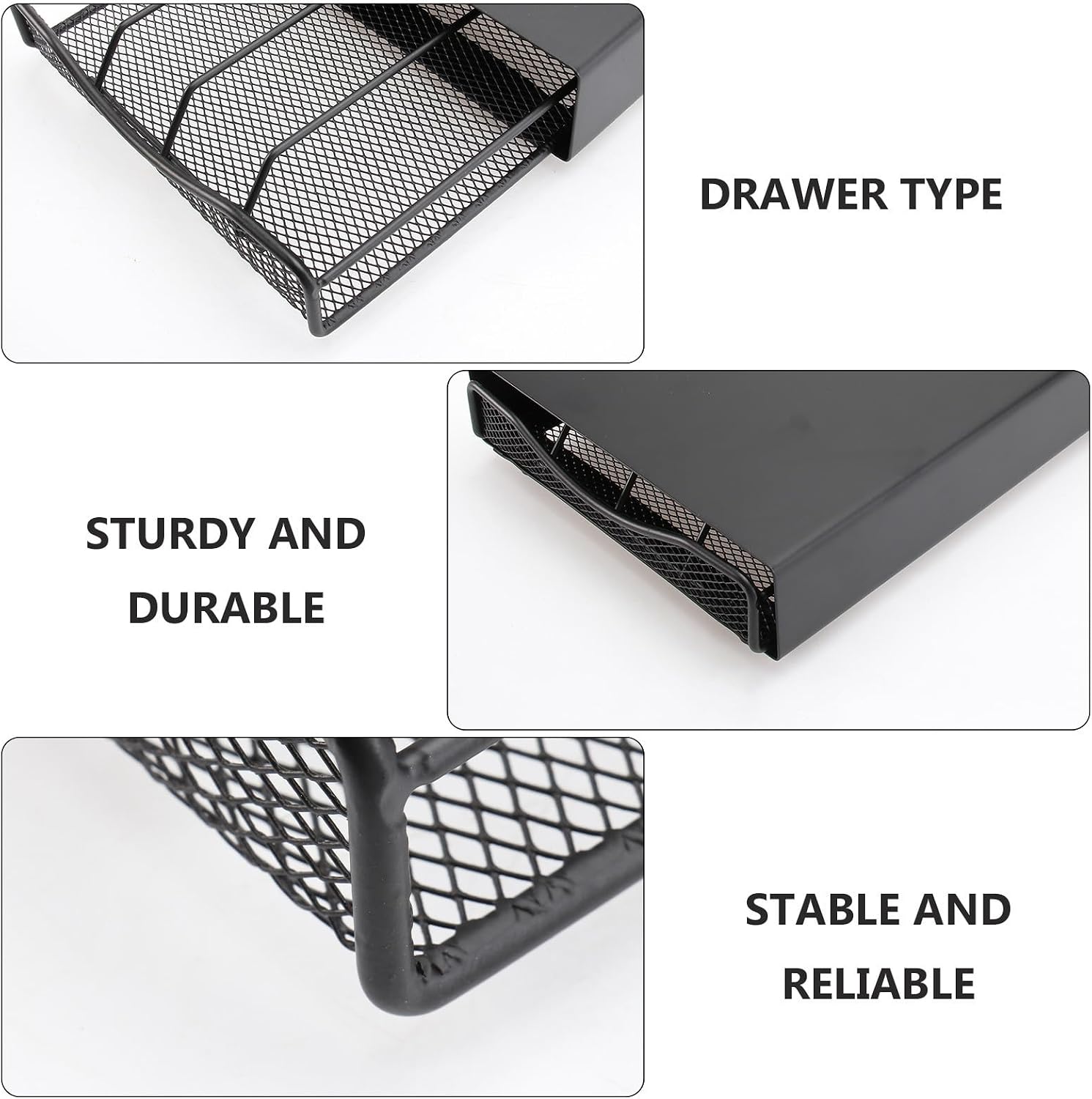 Coffee Capsule Holder Drawer Type Rack Made of Sturdy Iron with Neatly Classified Storage, Black Coffee Pod Organizer Suitable for Bedroom and Office Use