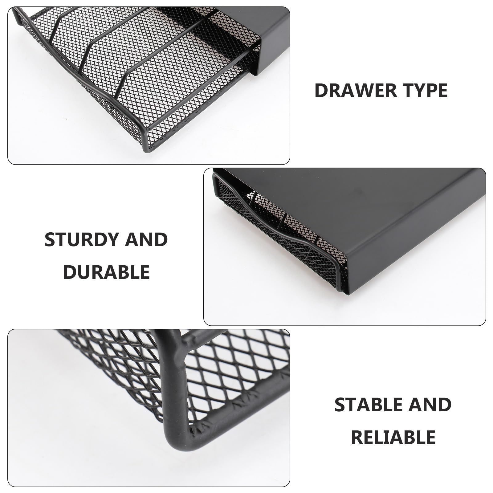 Organizador de Cápsulas de Café de Hierro Resistente Cajón para 40 Cápsulas Diseño Apilable Color Negro Adecuado para Cocina o Salón