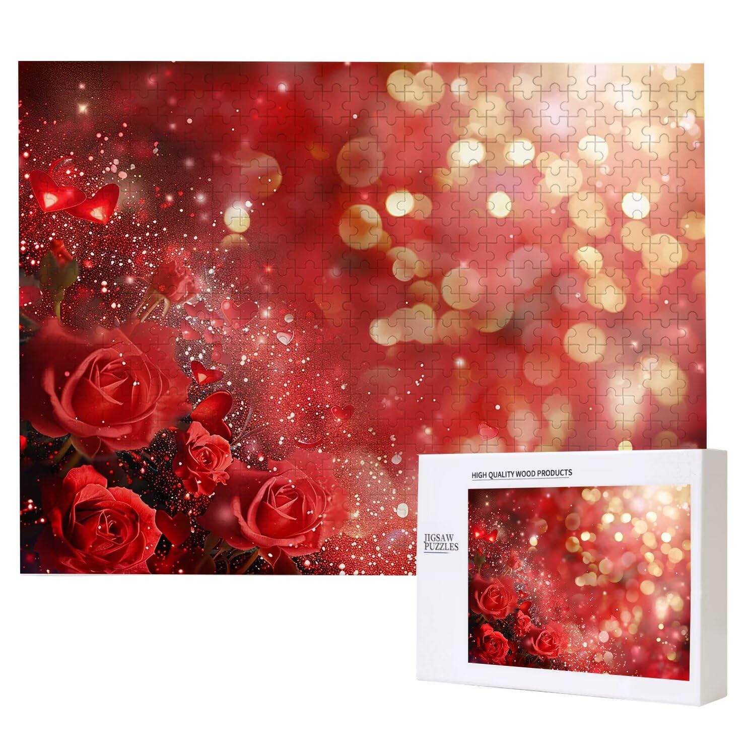 Jigsaw Puzzle, 6000 Pezzi Puzzle Classici, Rosso Puzzle Rilassamento Intelligence, Mpossibile Difficile Puzzles impegnativo per adulti Puzzles per Gioco Familiare, Regalo per Amore Amico Rosa K0F-135