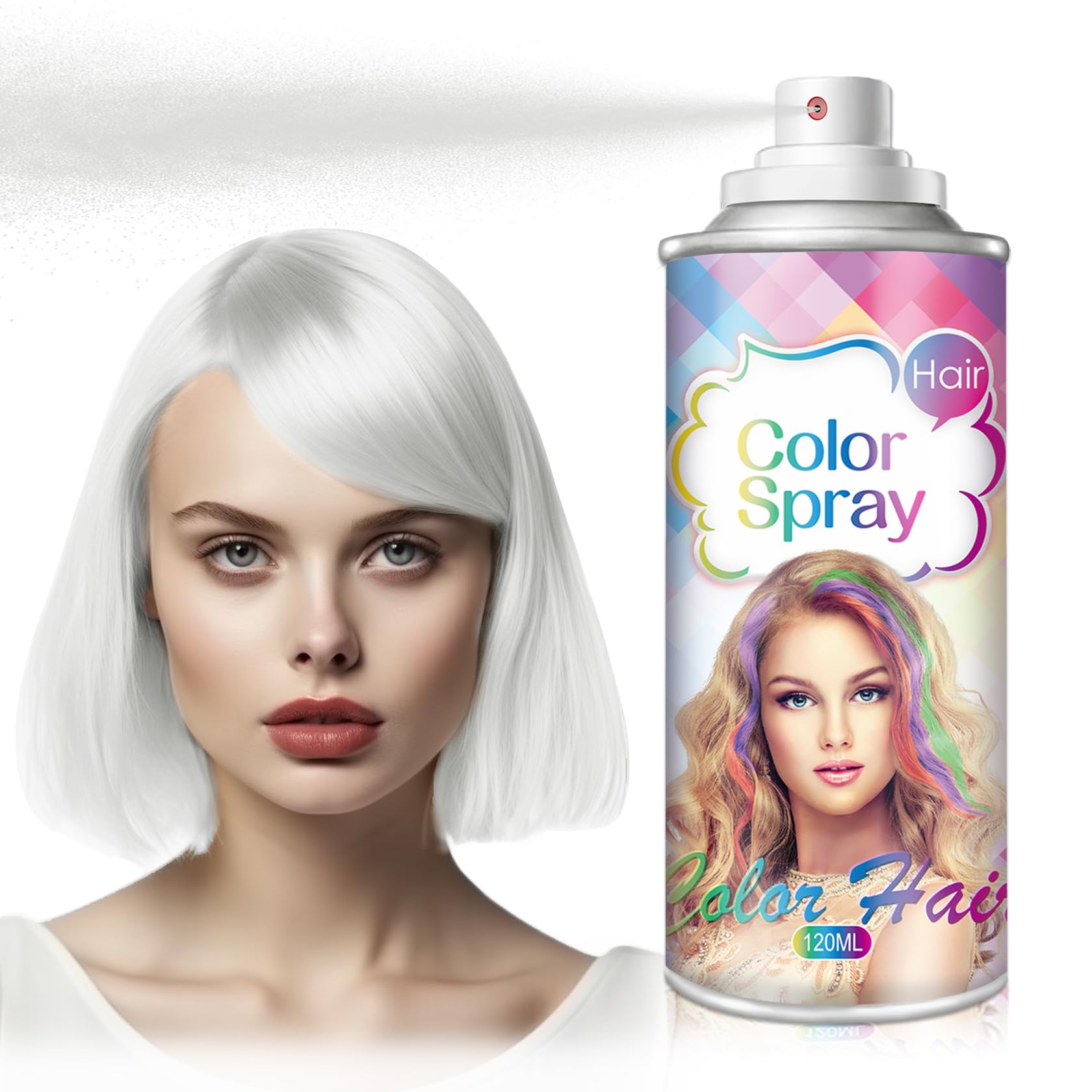 Amazon.com: AIUEO Temporary Hair Color Spray White Hair Spray