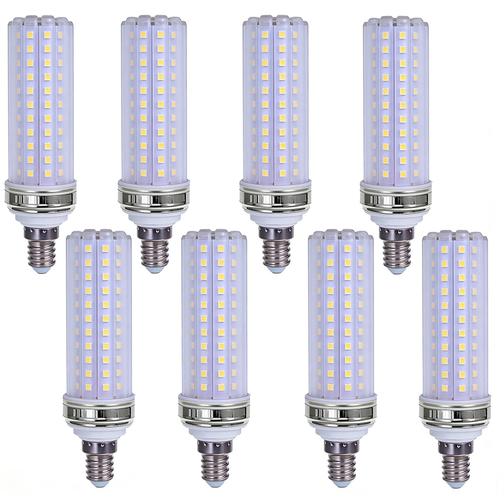 Lampadine LED E14 24W Bianco Caldo 3000K Equivalente a 240W Senza Sfarfallio Basso Consumo Energetico 2400LM Per Lampadario Plafoniera Lampada Non Dimmerabile(8 Pack)