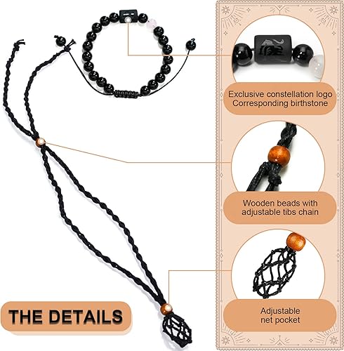 Miniatura 4 de Consine Juego de caja de piedra de horóscopo, regalo de cristal en forma de corazón de Leo, piedras de amor del signo del zodiaco para piedras