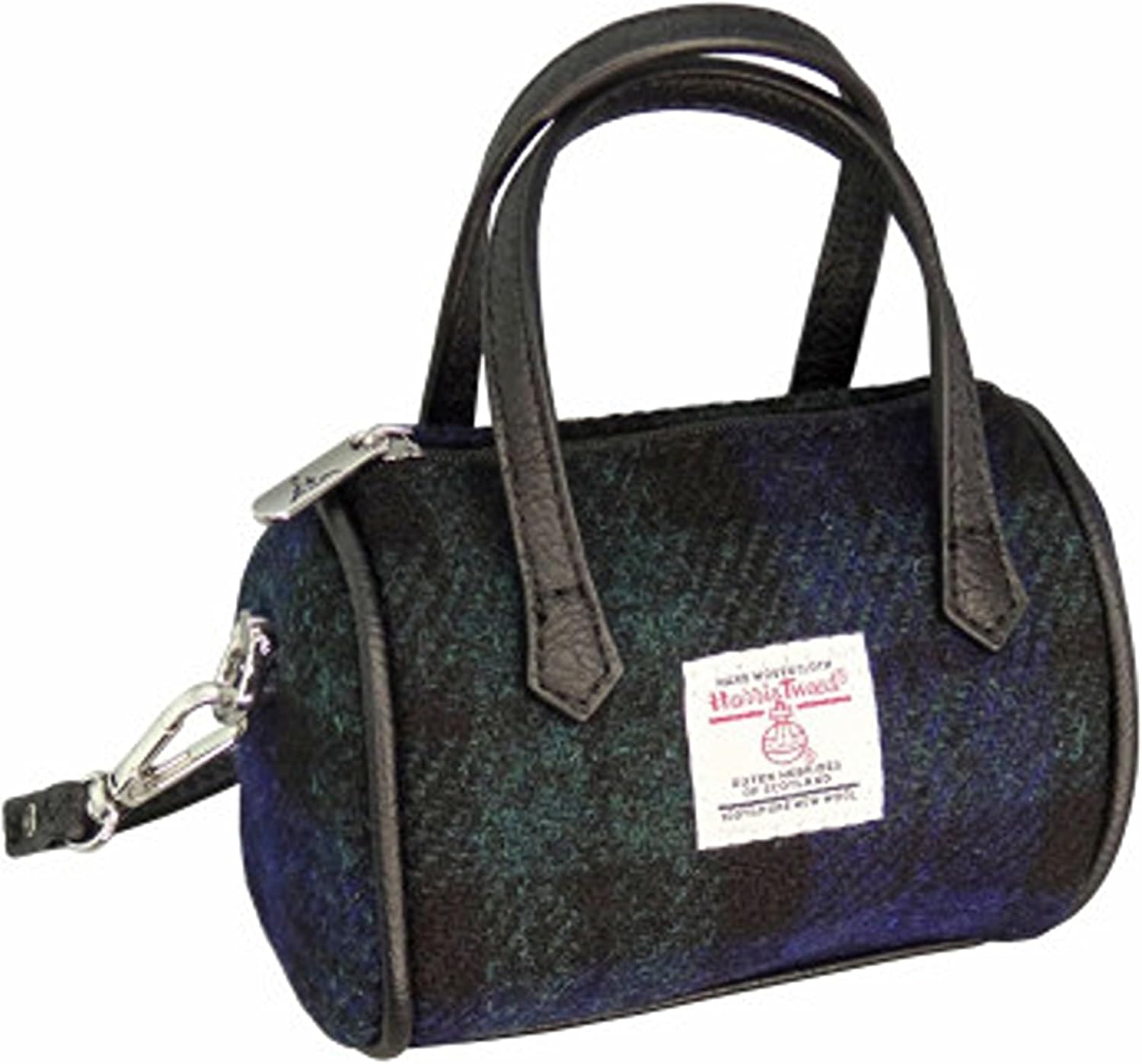 Glen Appin Harris Tweed 'Lossie' Tiny Bowling Bag (Black Watch)