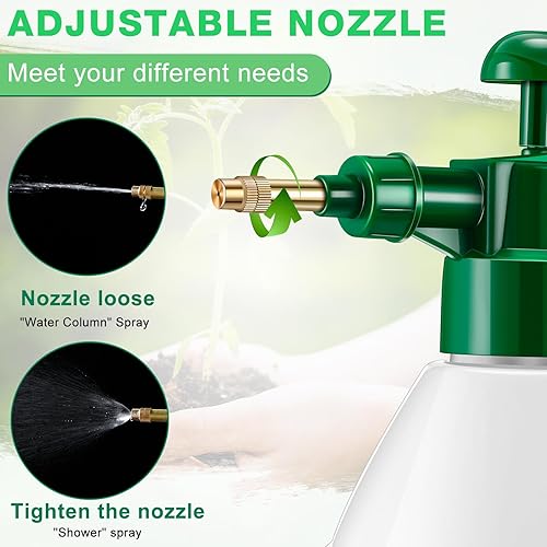 Miniatura 3 de Ziliny Pulverizador manual de 2 piezas de bomba de jardín de 0.2 galones, botella rociadora de presión de césped de 27 onzas, rociador de bomba de