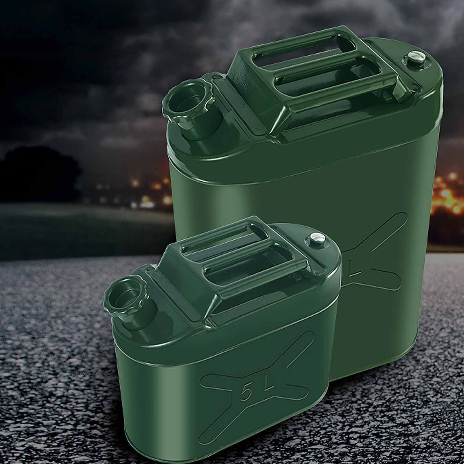 WUTONG 5 Litri 10L Green Jerry può per Benzina del Carburante Diesel ECC, Iron Metallico