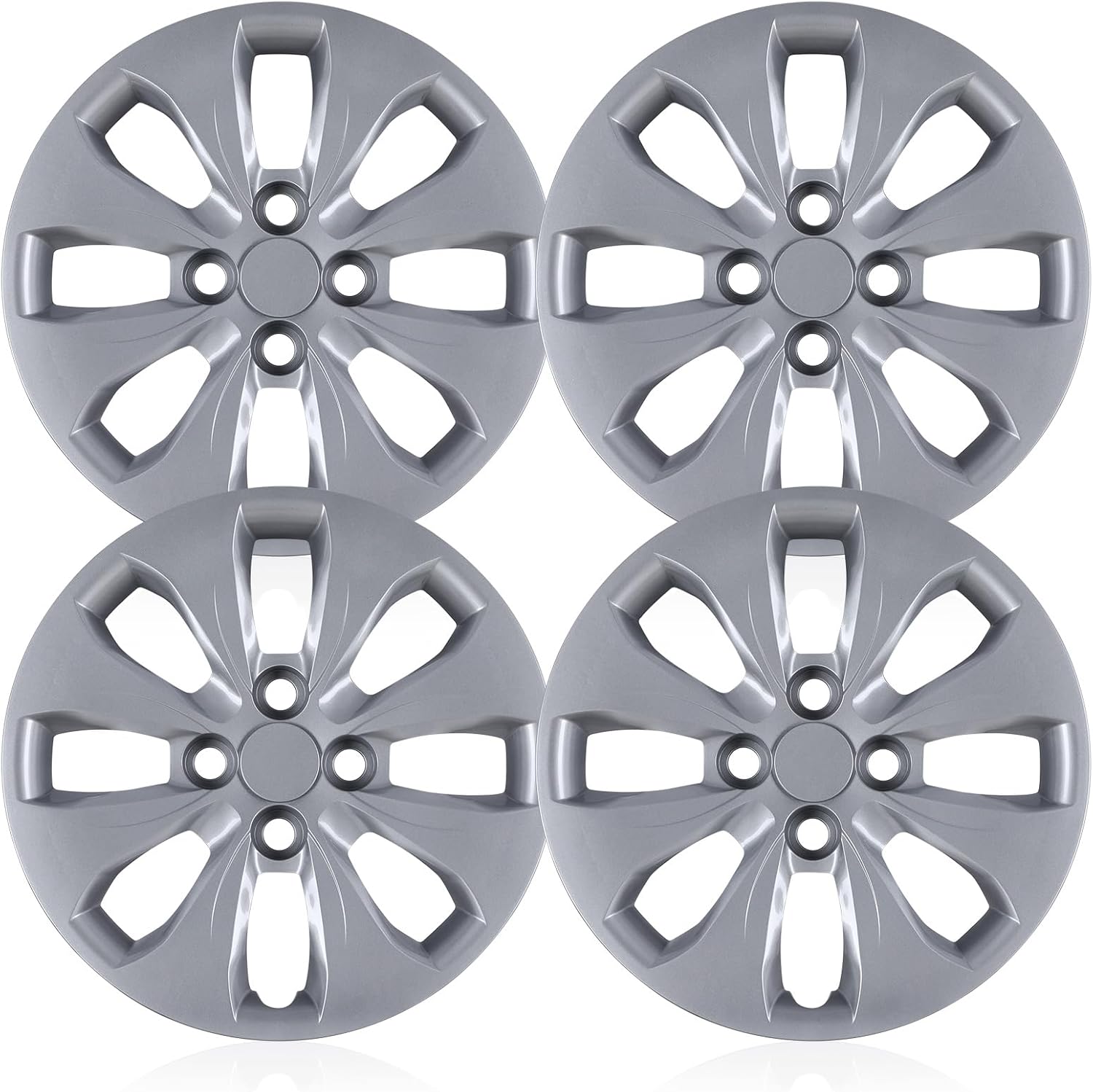 WOLFSTORM 14" Hubcaps for Hyundai Accent Hatchback/Sedan 2012-2017 Steel Wheels, R14 Car Hubcaps Snap-On Installation with Retention Rings, 14 Inch Wheel Rim Cover Set of 4, Lacquer