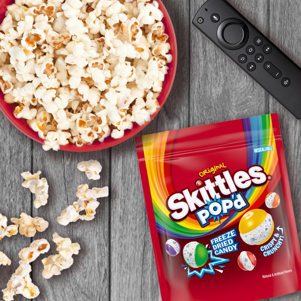 SKITTLES POP'd Originals Freeze Dried Candy, Freeze Dried Snacks, 5.5 Oz Bag