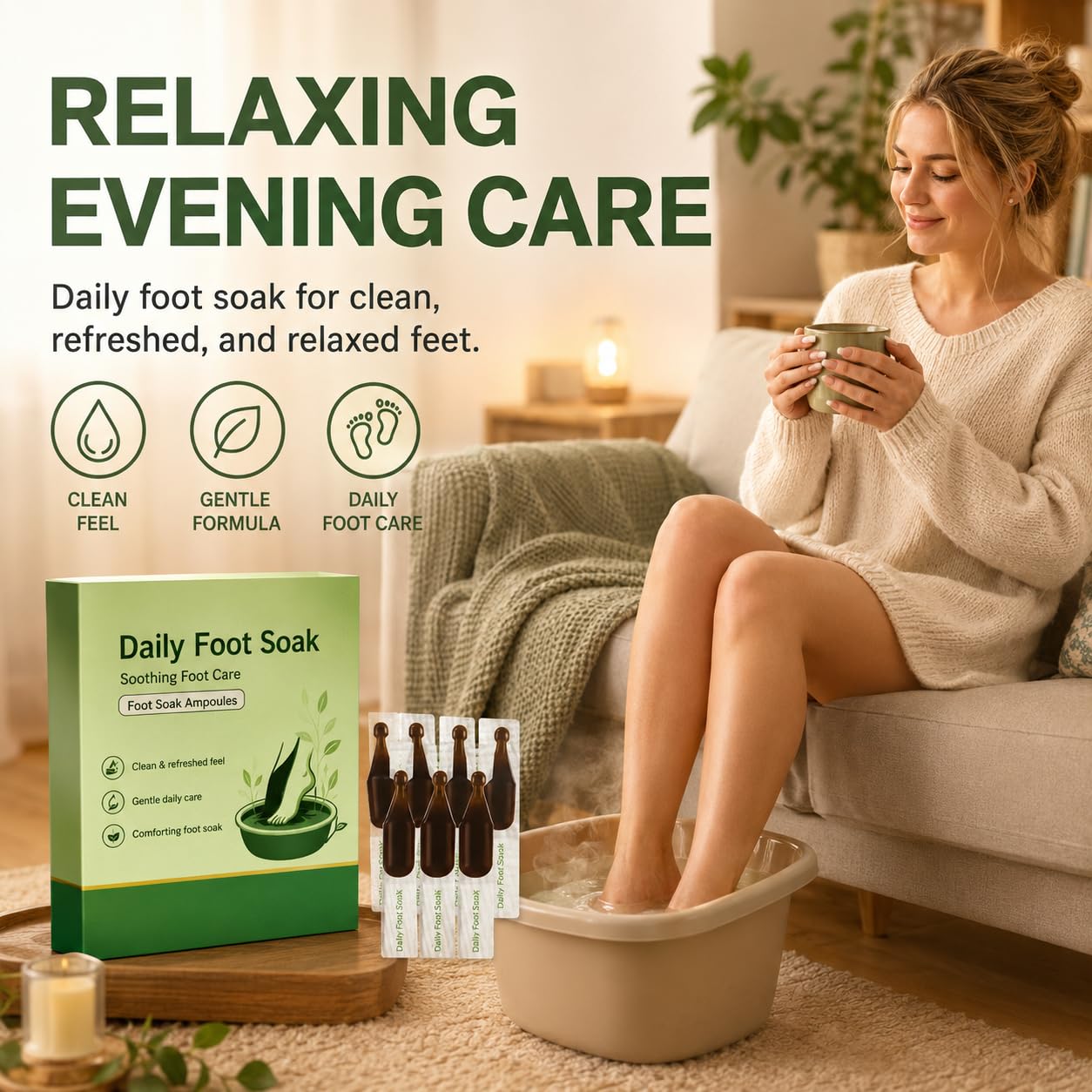 Herbal Foot Soak Essence, 7 Count Daily Foot Care Ampoules
