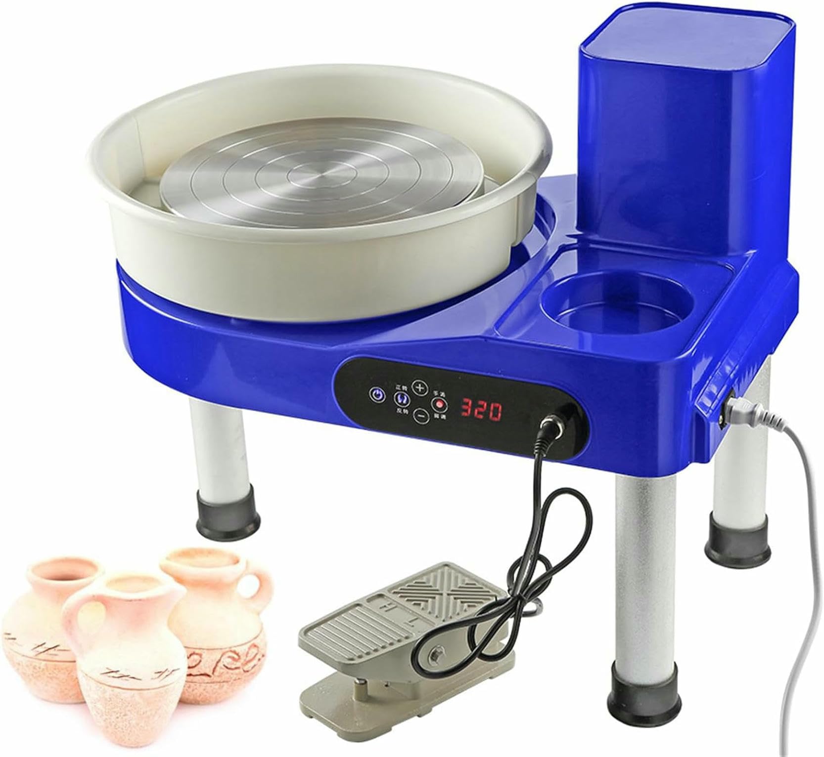 Macchina A Forma Di Ruota In Ceramica, Macchina Per Sculture In Ceramica Con Display LCD, Pedale E Supporto Per Treppiede Rimovibile, Strumento Di Creazione Di Argilla In Ceramica Per Bambini, Adulti
