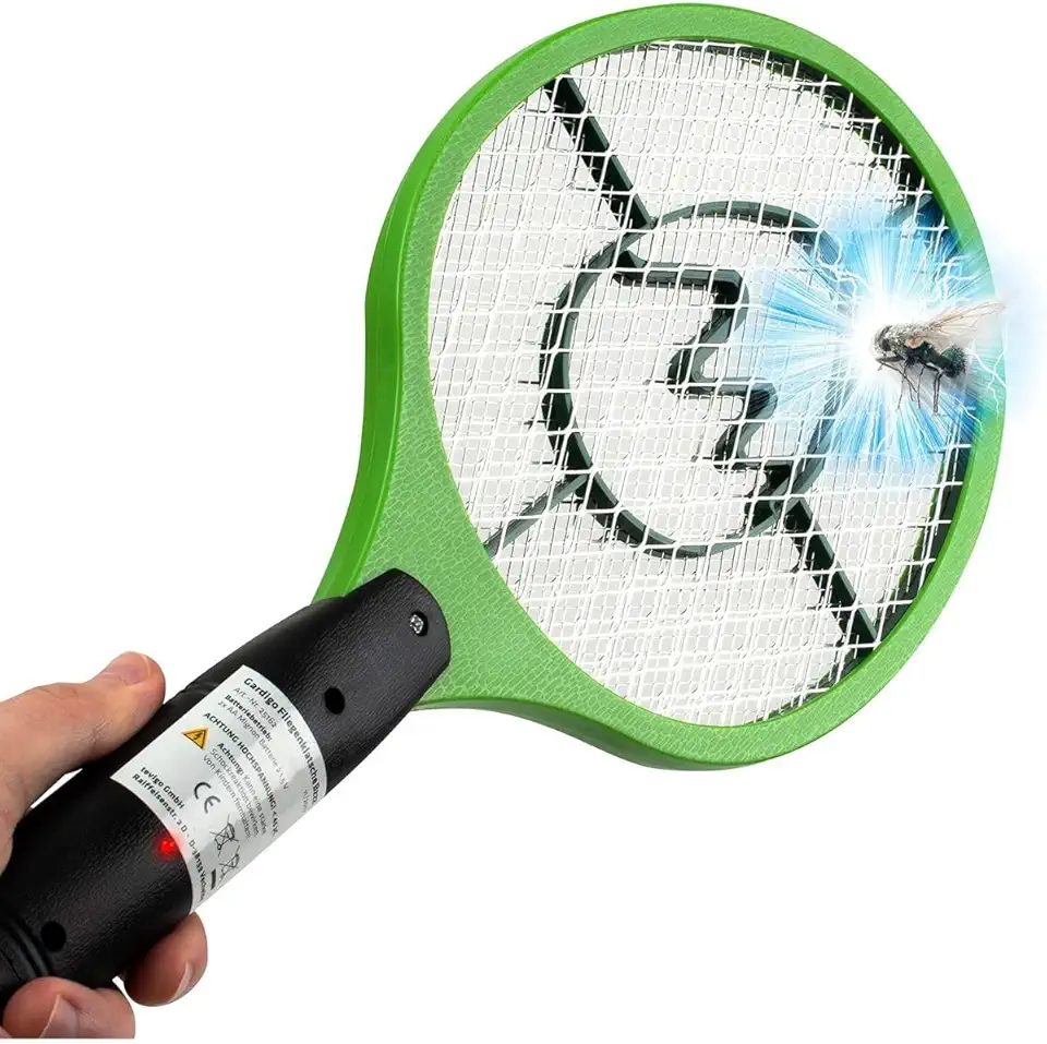 Raquete Elétrica Mata Mosquitos Portátil Com Tela De Proteção Bivolt 127v 220v Premium