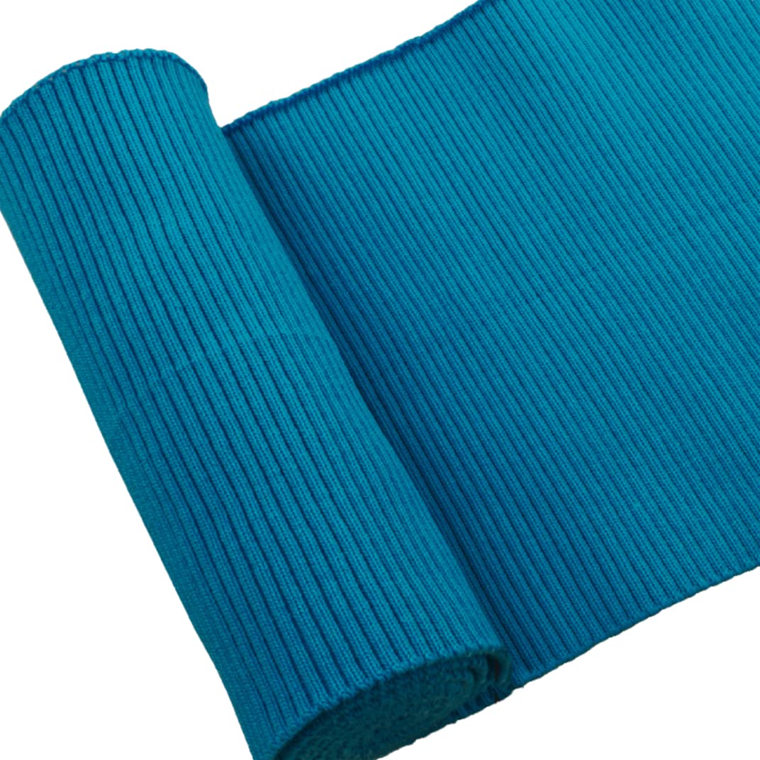 Tinakim Peacock Blue Ribbed For Cuffs And Waistband, Ribbing Fabric, Jacket Sweatshirt Pants Sewing Material (, 36X6in）