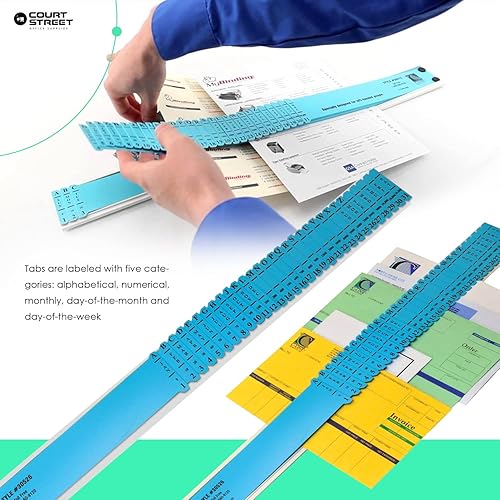 Miniatura 3 de C-Line - Tira clasificadora de documentos multiusos, azul, 2.5 x 23.5 pulgadas, clasificador azul y de escritorioarchivos, tamaño carta, azul