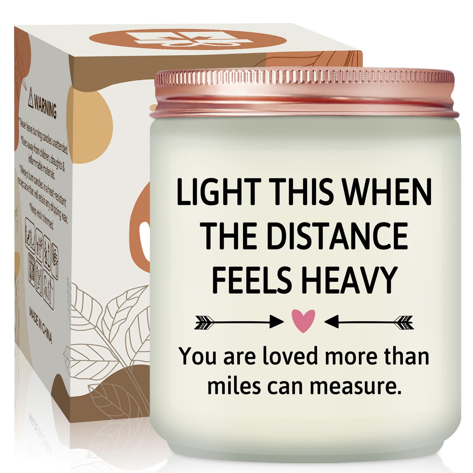 Long Distance Relationship Gifts for Him, Her - Christmas Birthday Valentines Day Candle Gifts for Long-Distance Friendship Gift for Boyfriend, Girlfriend - Lavender Scented Candle