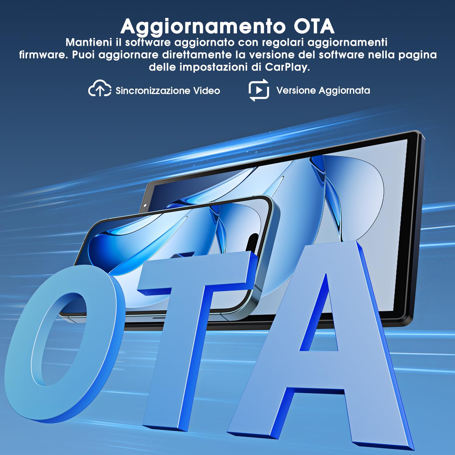 Avylet 8'' Schermo CarPlay & Android Auto, Fotocamera Posteriore AHD-1080P | Mirror Link, Controllo Vocale, Chiamate a Mani Libere, Bluetooth, Aggiornamento OTA, Navigazione GPS, AUX, FM