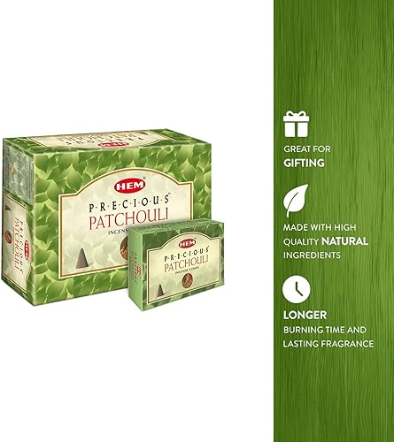 Miniatura 3 de HEM Preciosos conos de incienso de pachulí, aroma de larga duración para positividad y aire puro, incienso de aromaterapia para aliviar el estrés,