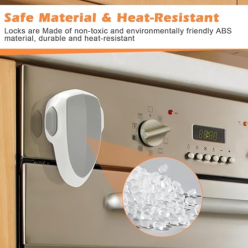 Miniatura 5 de Cerradura de puerta para horno, seguridad para niños, horno a prueba de bebés, cerradura frontal para horno a prueba de niños, fácil de instalar y