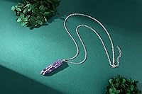 Vista 3 de YATOJUZI Crystal Necklace Healing Crystals Stone Natural Pendant Necklaces Quartz Silver Wire Wrapped Spiritual Reiki Meditation Balance Gemstone