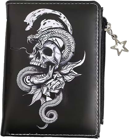 Amazon.com: Kelvoris Skull Mushroom Snake Small Rfid Women Wallet