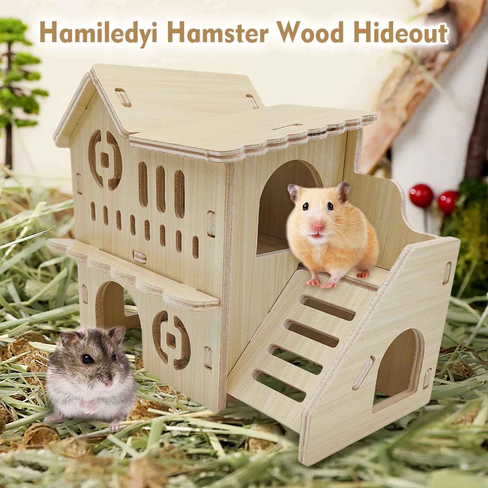 Multi-level Hamster Cage Niteangel Hamster Wooden Platform & Maze Fence ...