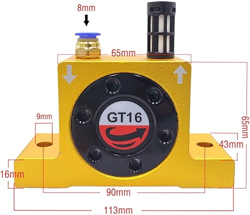 Miniatura 3 de GT-16 G 14 '' vibradores de turbina de control neumático vibrador giratorio de aire neumático vibrador industrial silencioso para tolva silenciador