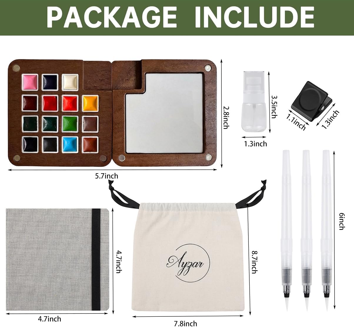 Mini Watercolor Paint Set,Portable mini Travel Watercolor kit, Pocket Watercolor Set with Paint,Art Supplies, for Artists, Amateur Hobbyists and Painting Lovers