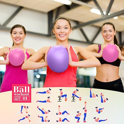 Miniatura 3 de Sotiff 20 unidades de 9 pulgadas de ejercicio de pilates, pelota de terapia de yoga para yoga, estabilidad, barre, estiramiento, postura física,