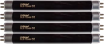 UVBrite 4-Pack BLB-T5/4W F4 (150mm) F4T5 4 Watt Blacklight Bulb for UV Bank Note Money Checker