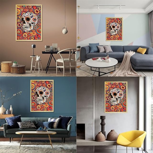 Foto 6 de 6 de Puzzle de 1000 Piezas para Adultos Arte Pop de Calavera Flotante Juguetes Juegos Educativos Antiestrés…