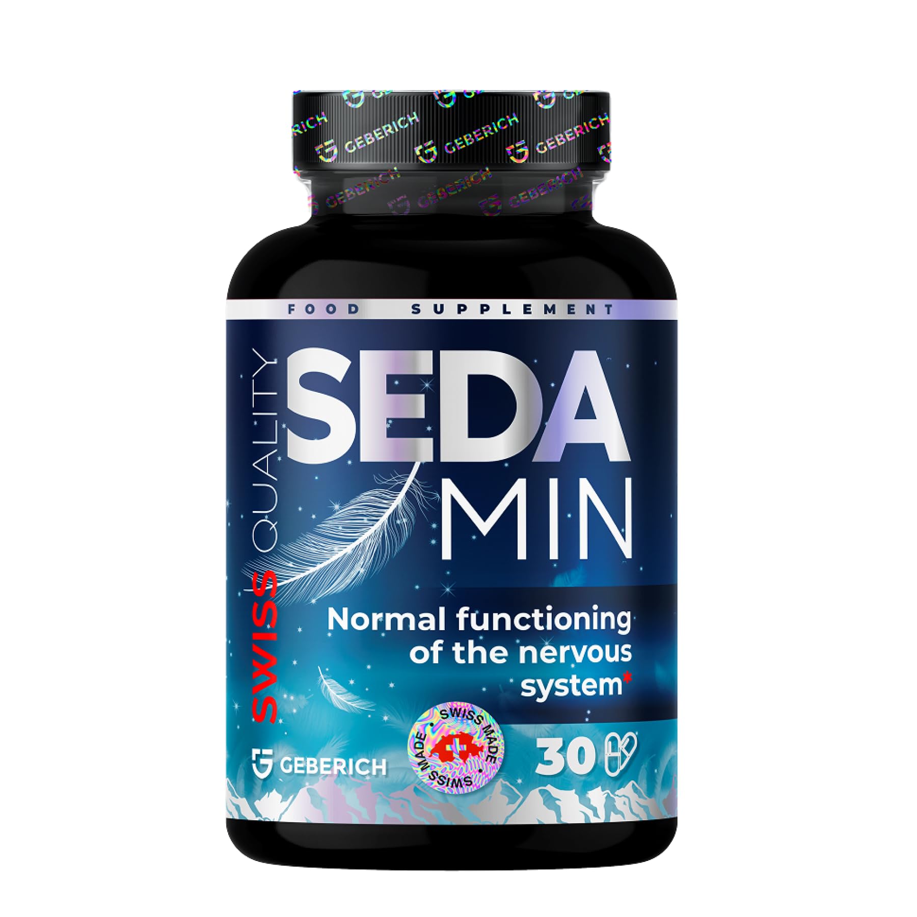 Cápsulas SEDAMIN | Apoyo de la relajación mental y un Sueño de Calidad | con Ashwagandha, Pasiflora, Glicinato de magnesio y Vitaminas del Complejo B | 30 cápsulas