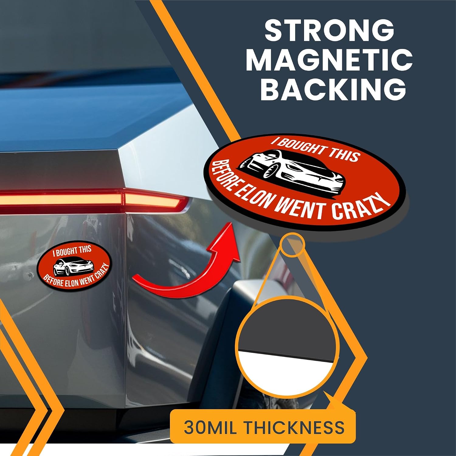 Magnet Me Up I Bought This Before Elon Went Crazy Funny 4x6 Inch Oval Magnetic Decal Weatherproof, UV-Printed & Durable Elon Bumper Magnet, Made in USA image 5